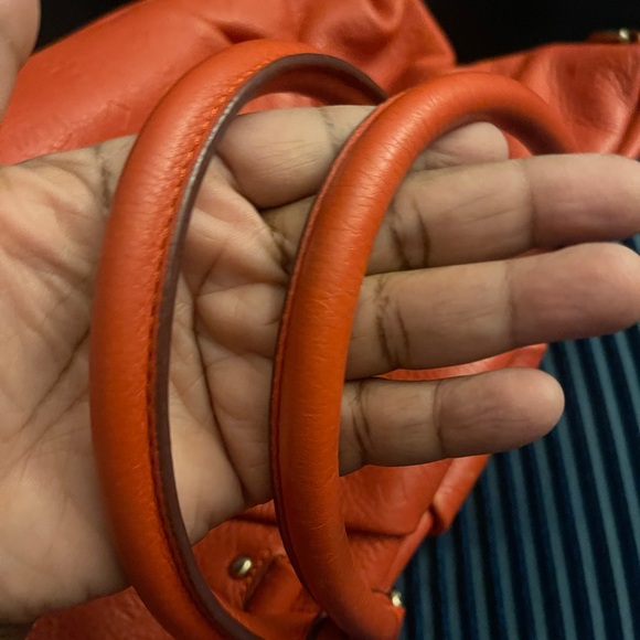 MCM Orange Monogram Embossed Leather Medium Handbag NO crossbody strap AUTH - Picture 12 of 16